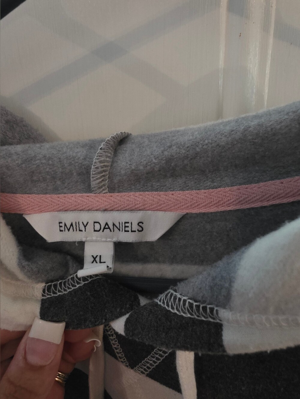 Emily Daniels Grey & White Striped Crewneck Sweater - Picture 2 of 4